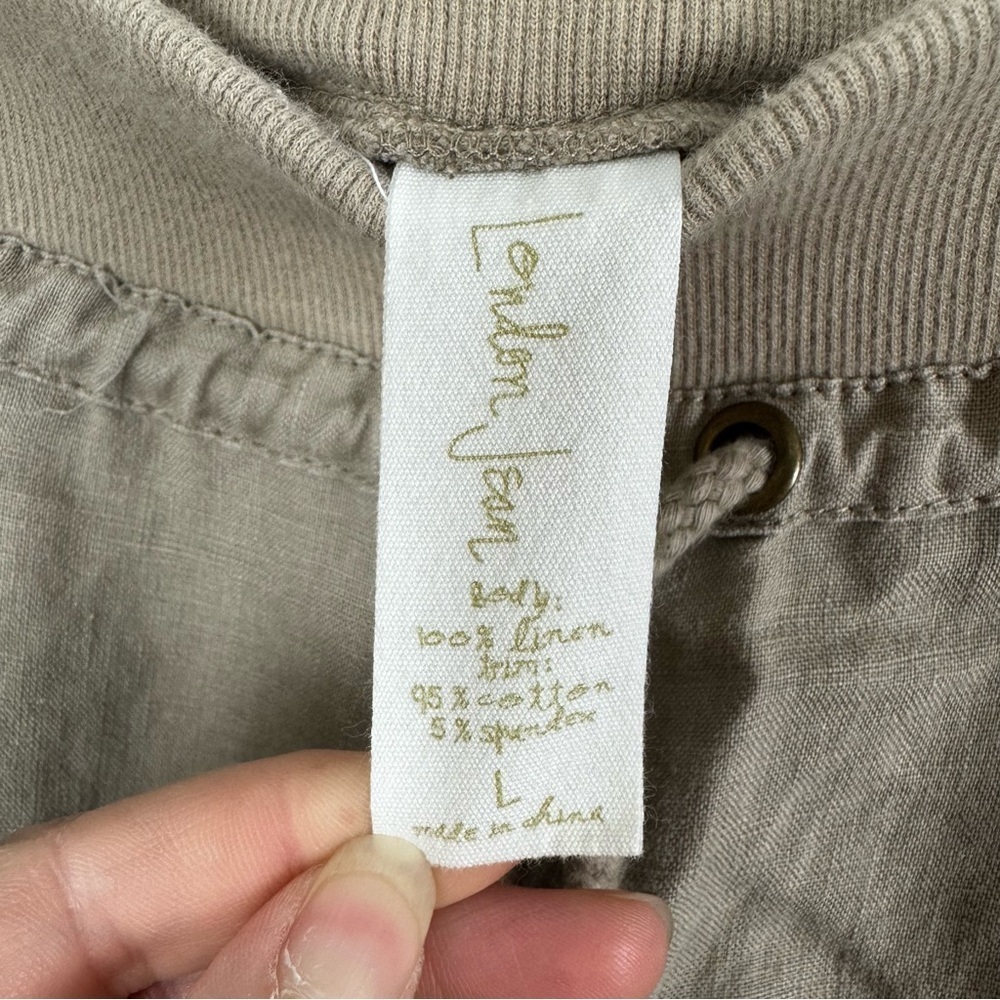 London Jean Tan Wide Leg Linen Pants Size Large - Picture 4 of 7